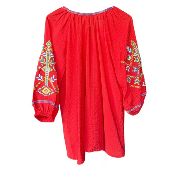NWT Calessa Red Embroidered Blouse Sz 1X - Picture 4 of 6